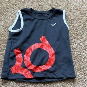 Nike Kids Black Tank Top with Red Graphic